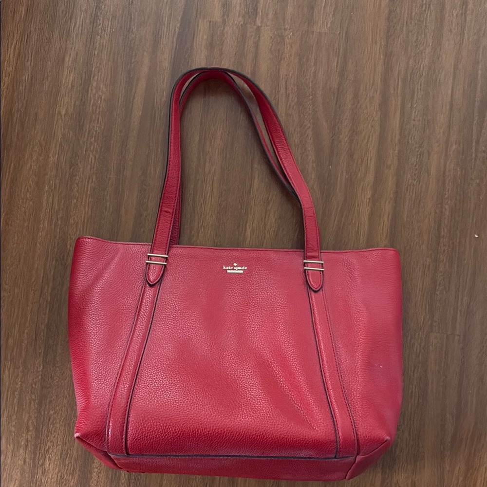 Kate Spade Red Tote Bag with Structured Design